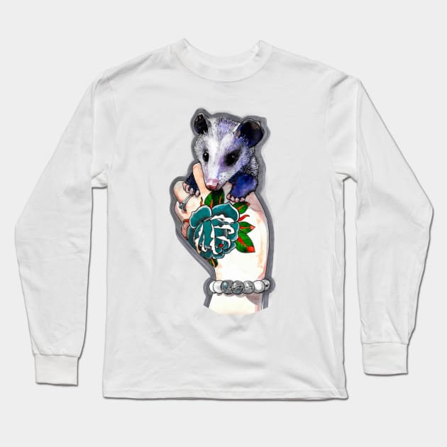 An Opossum in the Hand is Worth... Long Sleeve T-Shirt by endrene